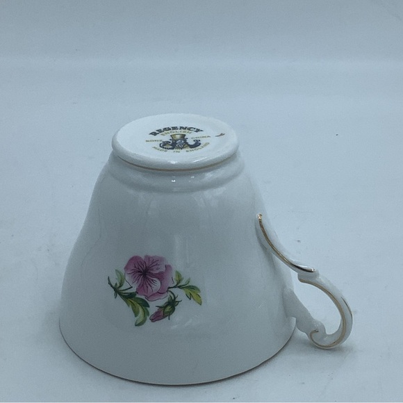 Regency English Bone China Pansy Teacup and Saucer - Picture 8 of 12